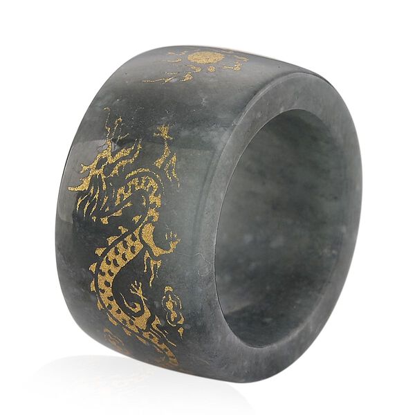 EXTREM SELTEN - Nat&uuml;rlicher Olmek Jadeit Ring 19 cm ca. 35.00 ct (Gr&ouml;&szlig;e 18.00) image number 5