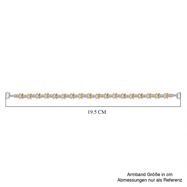 LUXURIANT SGL zertifiziertes SI-GH Labor Diamant 19cm zweifarbiges Armband - 3 ct. image number 5