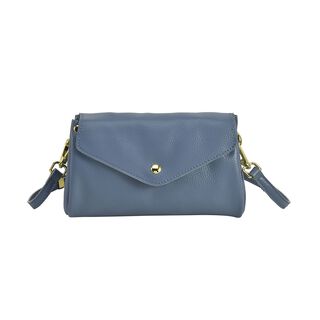 Crossbody Handtasche aus echtem Leder, 21x8x12 cm, Blau