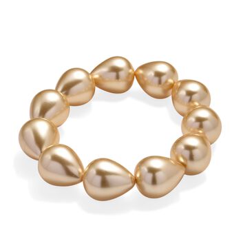 Flexibles goldenes Tropfen Muschelkernperle Armband