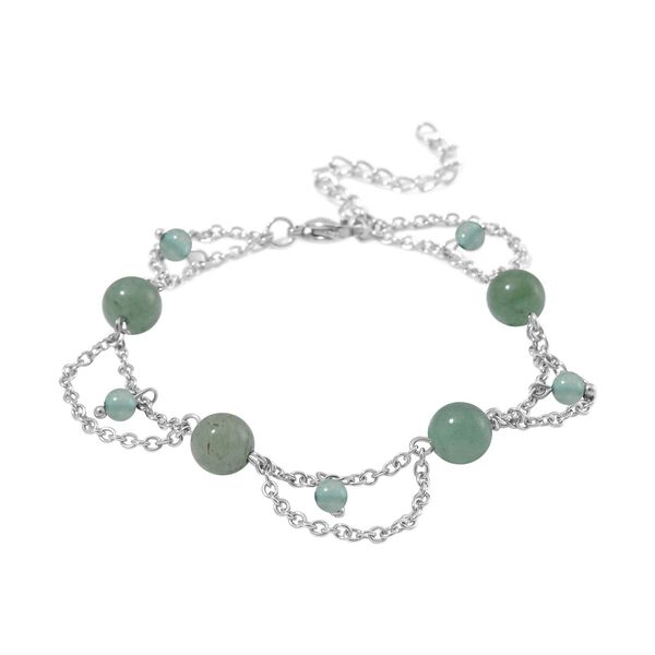 Grüner Aventurin Armband ca. 19 cm Reiner Edelstahl ca. 20.00 ct image number 3