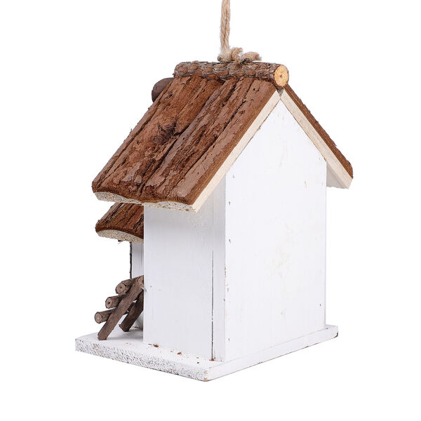 Handgefertigtes Vogelhaus aus Naturholz und MDF, 20x13x22 cm, Wei&szlig; image number 3