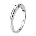 Blauer Diamant-Solitär-Ring, 925 Silber platiniert, 0,12 ct. image number 4