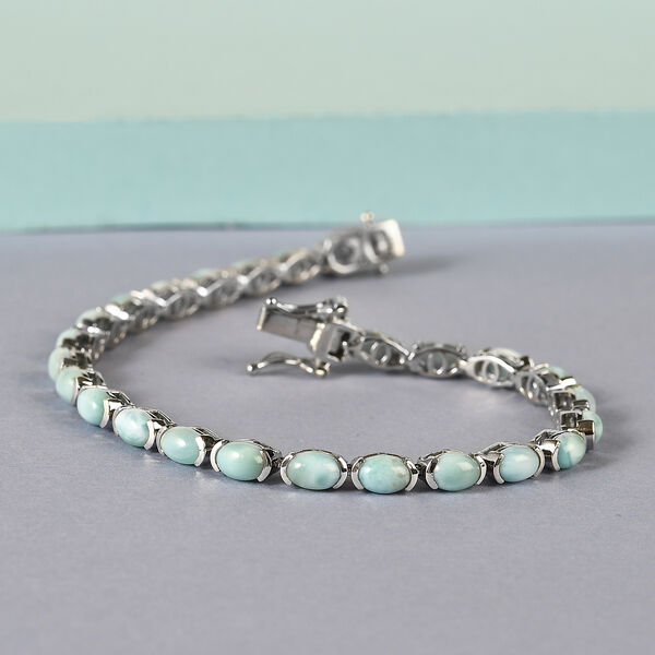 Larimar-Armband, ca. 20 cm, 925 Silber platiniert ca. 11,23 ct image number 2
