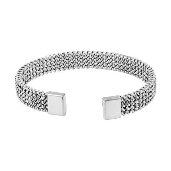 Geflochtenes Designer-flexibles Armreif, ca. 20,50g, silberfarben image number 5