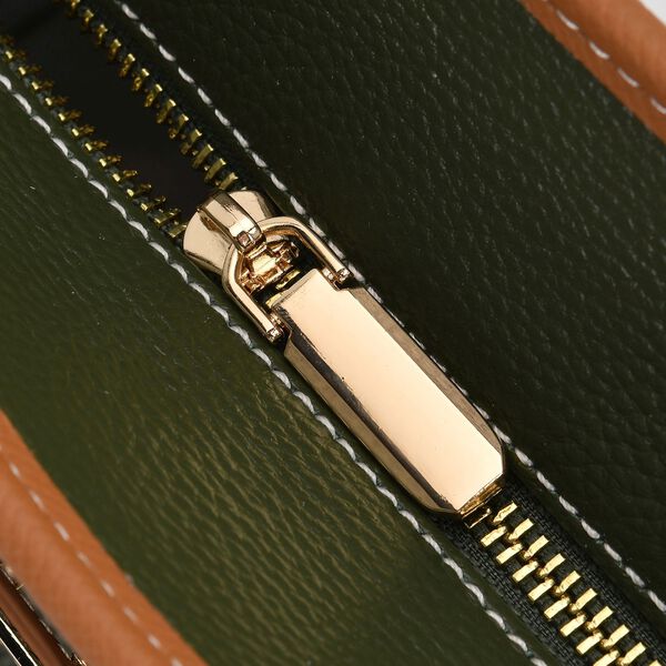 Hochwertige Echtleder Handtasche, grün image number 6