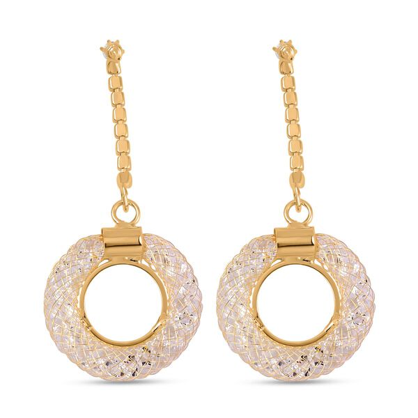 Wei&szlig;er Kristall Ohrringe Reines Messing image number 5