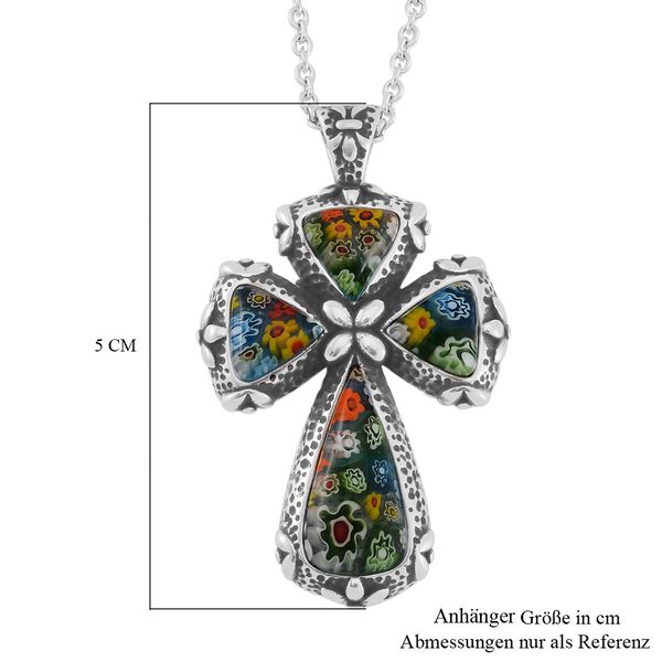 Kreuz 60cm Halskette im Murano-Stil image number 6