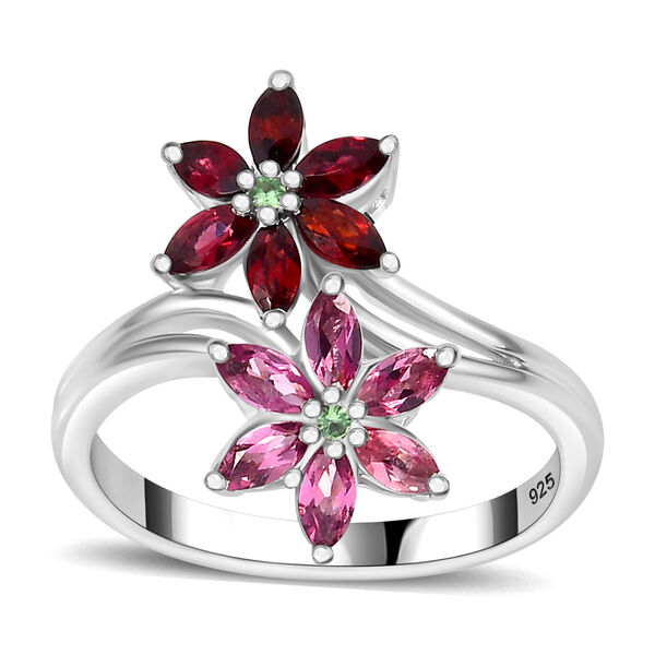 Roter, Lotus und Tsavorite Granat-Ring - 1,27 ct. image number 4