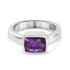 Marokkanischer Amethyst Solitär Ring 925 Silber Platin-Überzug image number 0