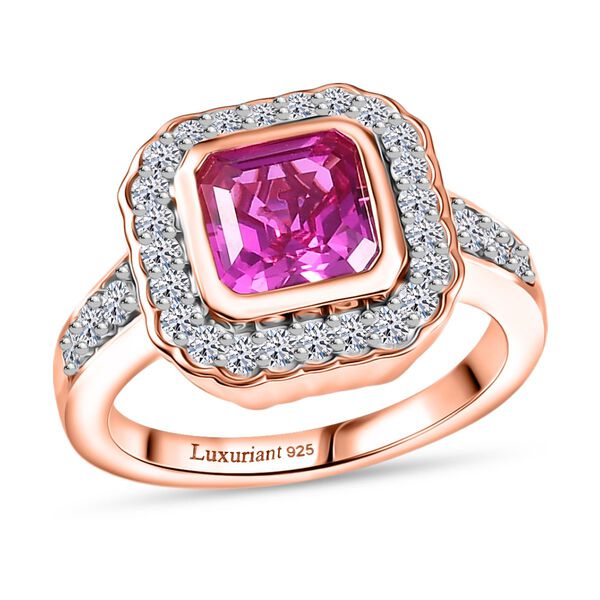 LUXURIANT AAA Labor Rosa Saphir und Labor Diamant Ring - 2,69 ct. image number 3