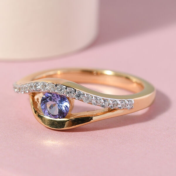 Tansanit und Zirkon Ring - 0,57 ct. image number 2