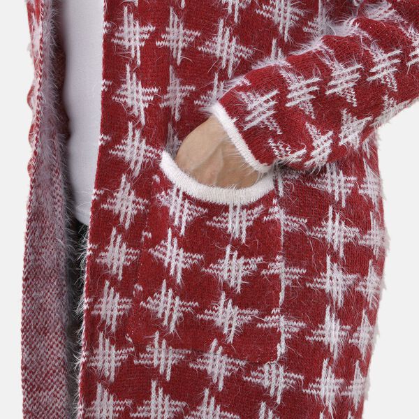 Kuschelweicher, geschmeidiger Cardigan mit zwei Taschen, 114x82 cm, rot image number 7