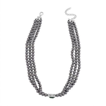 Gr&uuml;ner Kristall, Terahertz Halskette, ca. 43 cm mit 5 cm extender