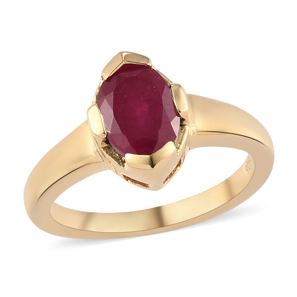 Afrikanischer Rubin-Ring, (Fissure gef&uuml;llt), 925 Silber vergoldet image number 4