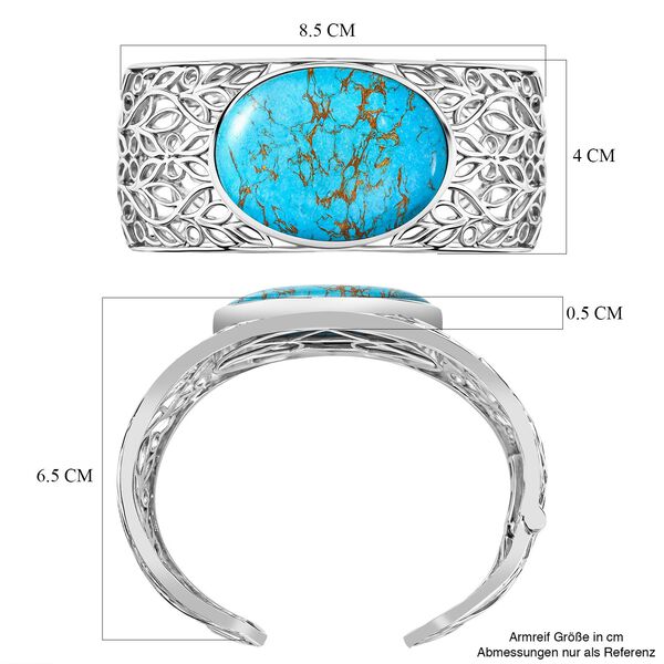 Blauer Türkis Armreif, 19 cm - 53 ct. image number 6