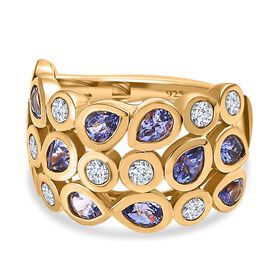 Tansanit und Zirkon Ring - 2,96 ct.