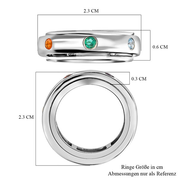 Leuchtender Multi-Edelstein Anti-Stress-Spinning-Ring image number 6