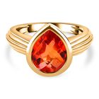Padparadscha Quarz-Triplette Ring, 925 Silber Gelbgold Vermeil (Größe 16.00) ca. 3.83 ct