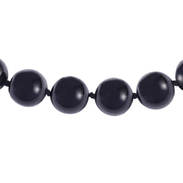 Schwarzer Turmalin Halskette ca. 45 cm 925 Silber rhodiniert ca. 655,30 ct. image number 3