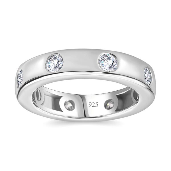 Moissanit Ring, 925 Silber rhodiniert, ca. 0,83 ct. image number 4