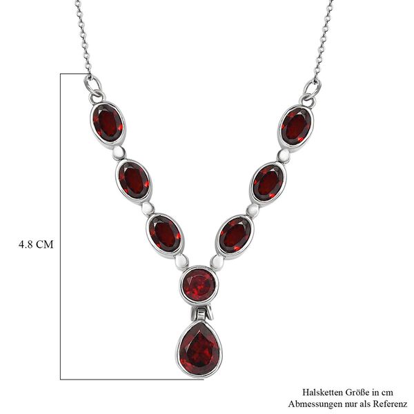 Rote Granat Halskette, ca. 45 cm, Edelstahl ca. 5,42 ct image number 6