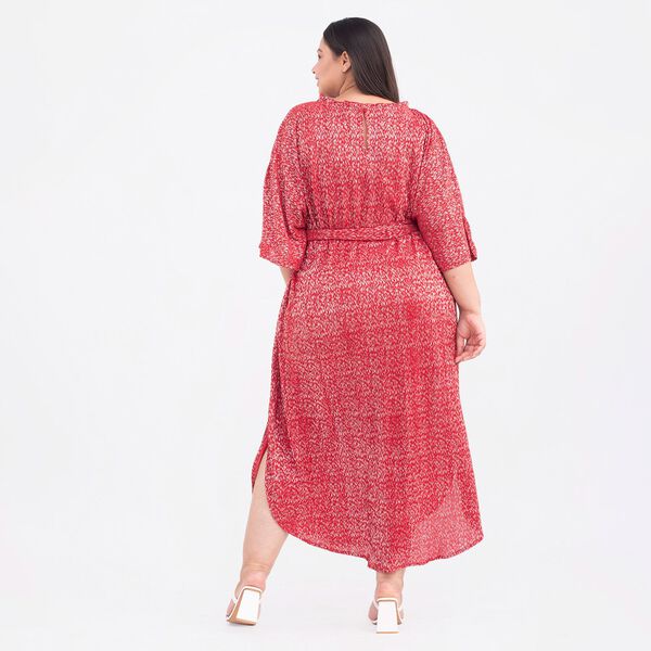 Tamsy: Gala-Kleid mit feinem Plissee, one size, Koral image number 2