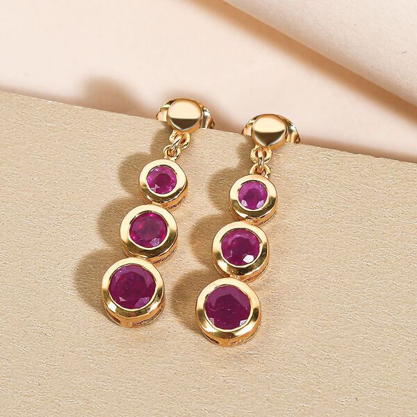 Afrikanische Rubin-Ohrhänger in Silber image number 2