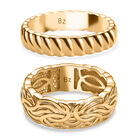 2er-Set Ringe, Reine Bronze 750 Gelb Vergoldet (Größe 19.00), ca. 10,00 g