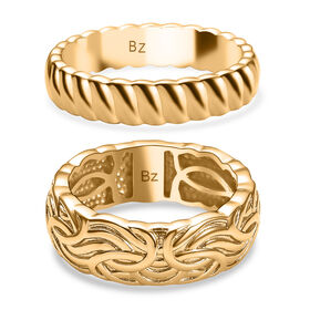 2er-Set Strukturierte Stacking-Bandringe