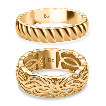 2er-Set Strukturierte Stacking-Bandringe