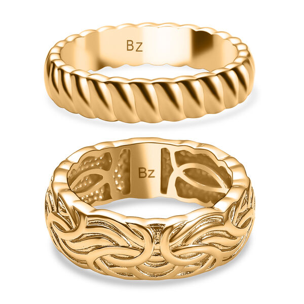 2er-Set Strukturierte Stacking-Bandringe