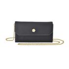 100% Echtleder Clutch mit RFID Schuz, 120 cm metall Riehmen, 20x12 cm, schwarz