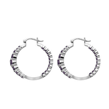 Afrikanische Amethyst Ohrringe, 316L Edelstahl , ca. 3.12 ct