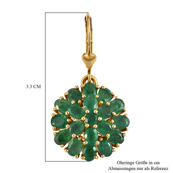 Kagem sambische Smaragd-Ohrringe, 925 Silber vergoldet ca. 6,45 ct image number 6