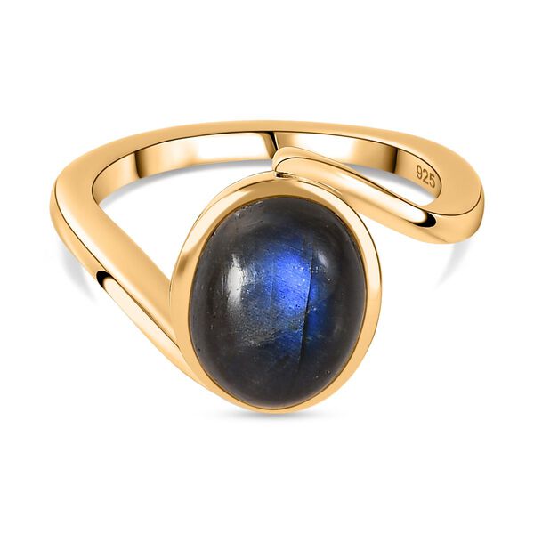 AAA Labradorit Ring 925 Silber 750 Gelbgold Vermeil (Größe 20.00) ca. 3,09 ct image number 0