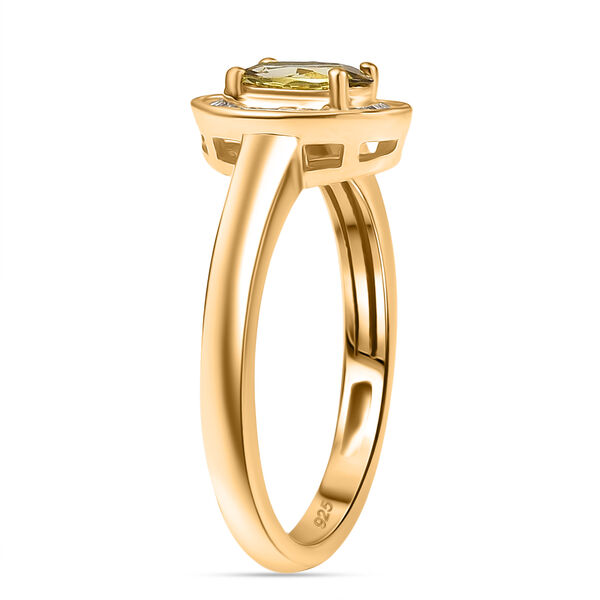AA Nat&uuml;rlicher goldener Tansanit und Diamant Ring - 0,84 ct. image number 5