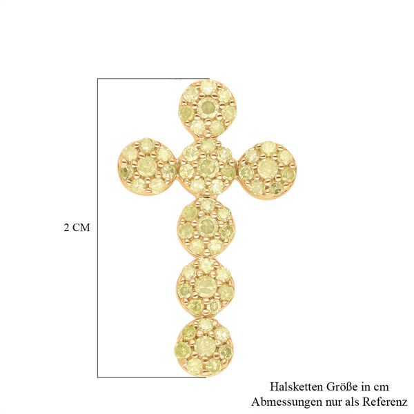 Nat&uuml;rlicher, gelber Diamant Kreuz-Anh&auml;nger - 0,33 ct. image number 6