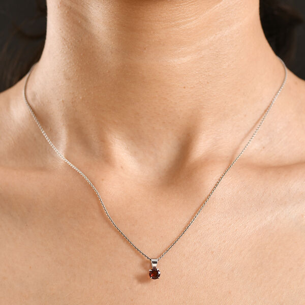 Roter Granat Anh&auml;nger 925 Silber platiniert ca. 0,62 ct. image number 2