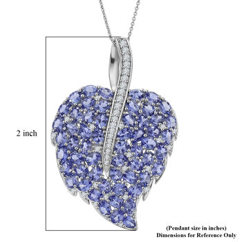 D'Joy Tansanit und Zirkon Anh&auml;nger mit 50cm Kette - 10,68 ct.