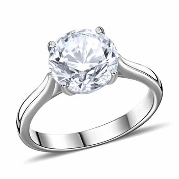 Moissanit Ring, 925 Silber platiniert (Gr&ouml;&szlig;e 20.00) ca. 3.54 ct