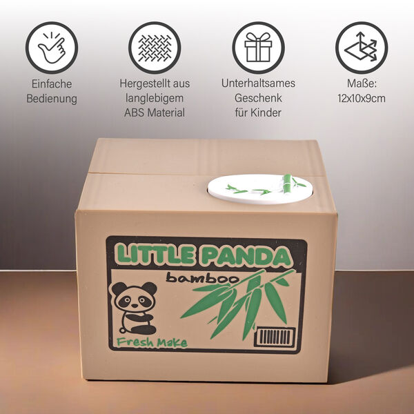 Münzstehlende Panda Spardose, Größe 12x10x9 cm, 2xAA (Batterien nicht inkl.) image number 10