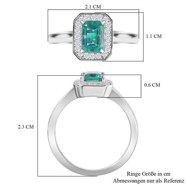 AAA Kagem sambischer Smaragd und Moissanit-Ring - 1,13 ct. image number 6