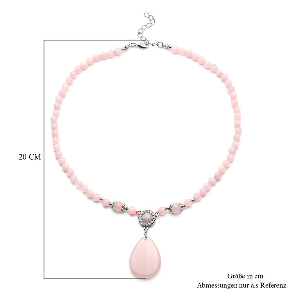 Rosenquarz-Halskette in Silberton, 158,50 ct. image number 5