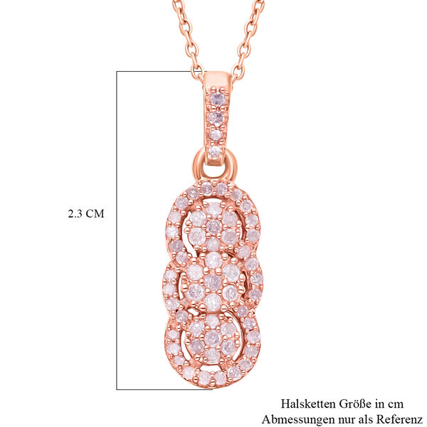 Nat&uuml;rlicher, rosa Diamant Anh&auml;nger mit 45cm Kette - 0,33 ct. image number 6