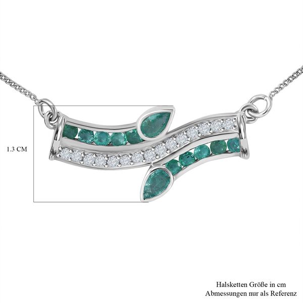 AAA Kagem Sambische Smaragd Halskette,  ca. 45 cm 925 Silber rhodiniert ca. 1,26 ct. image number 5