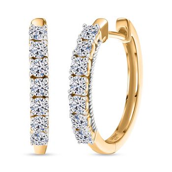 LUXURIANT DIAMOND - Lab Grown Diamant SI-GH Ohrringe 925 Silber 750 Gelbgold Vermeil ca. 1,00 ct