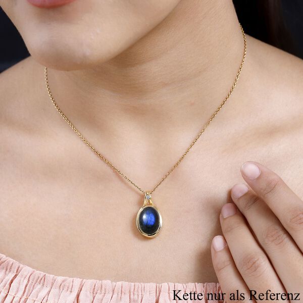 AAA Labradorit und Zirkon Anhänger -10,65 ct. image number 3