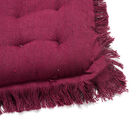 2er Set Stuhlpolster aus 100% Baumwolle mit Fransen und Bändern, 40x40x3 cm, rot image number 3