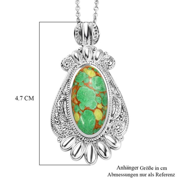 Grüner Türkis Anhänger mit 50cm Kette - 25 ct. image number 6